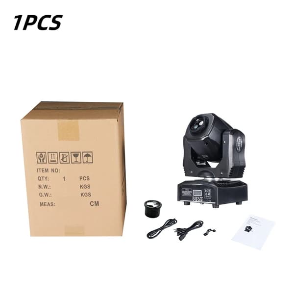 LED Moving Head Lys, 75W Super Lys, 3 Prism Gobo Stråle, 1 stk, EU-stik