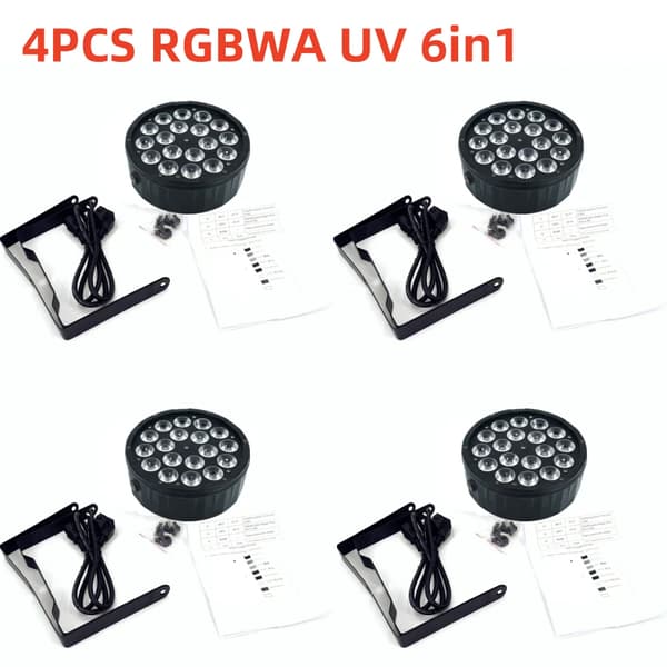 LED Scenbelysning, 6-i-1 RGBWA UV, 100W Effektförbrukning,18LED RGBWAUV 6IN1, EU-kontakt