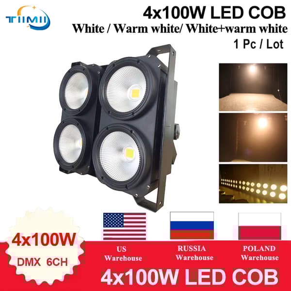 COB Blinder Lys, 450W Effekt, DMX Kontrol, Justerbar Farvetemperatur,1 Lys, Varm hvid