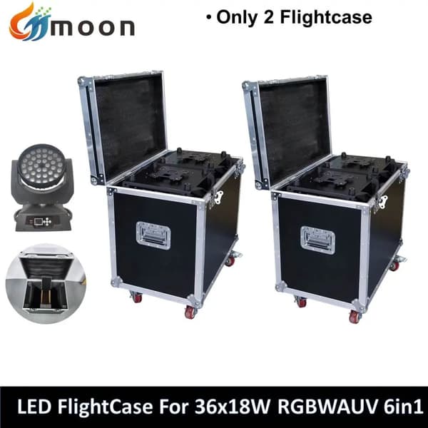 LED Moving Head Light, RGBWAUV 6in1, DMX512 Kontrol,Kun 2 Flightcase