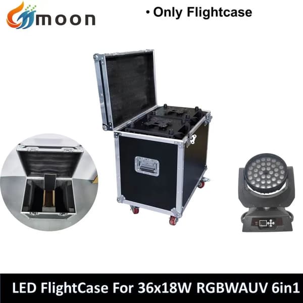 LED Moving Head Light, RGBWAUV 6in1, DMX512 Kontrol,Kun 1 Flightcase
