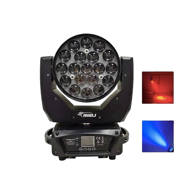 19X15W RGBW Rörlig Huvudlampa, DMX-kontroll, Elektronisk Fokusering,1 Ljus