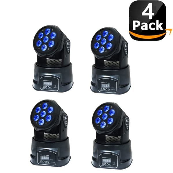 LED Moving Head Light, 7 RGBW LED'er, 12/16 DMX-kanaler, Høj lysflux