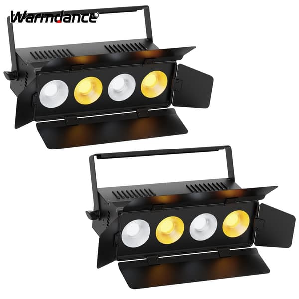 200W COB LED Scene Belysning, Justerbar Lysstyrke, Flere Kontrolmuligheder,2STK, EU-stik