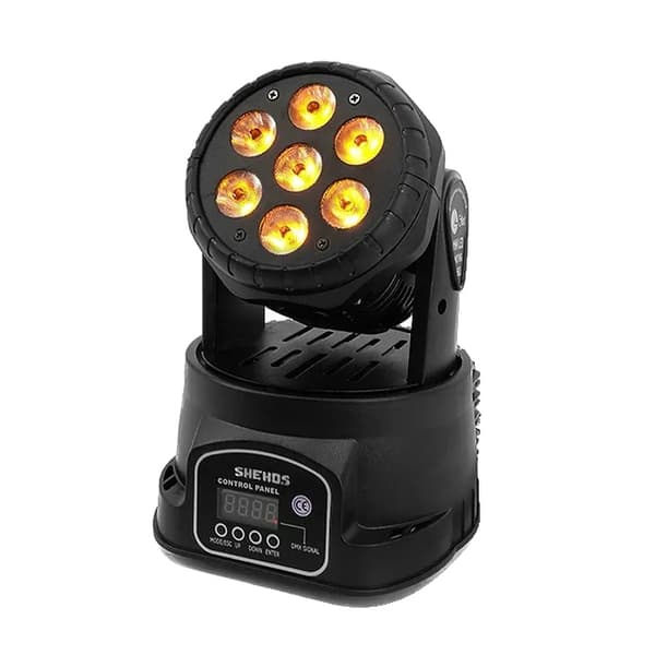 LED Vask Scenebelysning, RGBWA+UV Farveblanding, DMX512 Kontrol, Bevægelig hoved RGBW, EU-stik