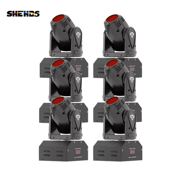 SHEHDS Mini 10W RGBW LED Spot Beam Lys, 540° Pan, 270° Tilt,EU-stik, 6 stk.