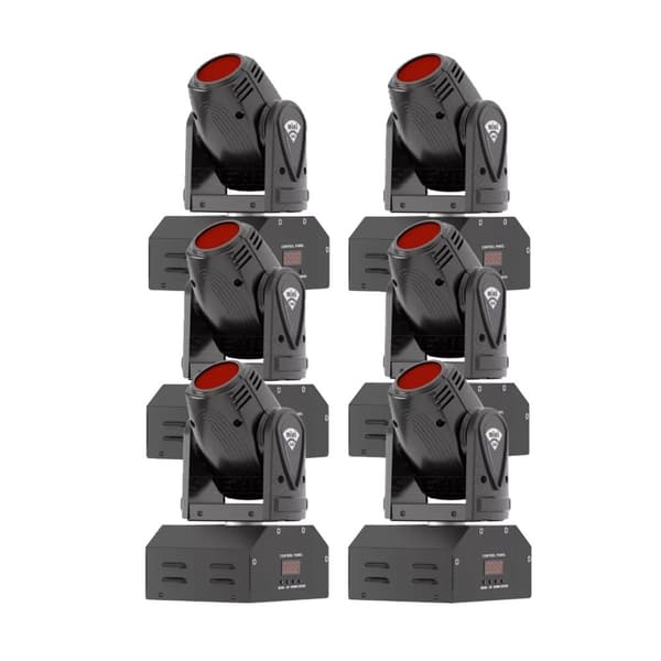 SHEHDS Mini 10W RGBW LED Spot Beam Lys, 540° Pan, 270° Tilt,EU-stik, 6 stk.