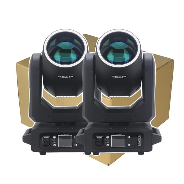 LED Moving Head Light, 200W Effekt, 13 Mønstre, 8 Farver,2 stk. karton, EU-stik