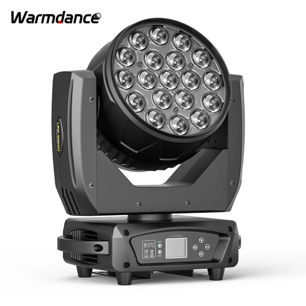 Bevægelseslys, 19 stk. 15W RGBW LED'er, 540° vandret rotation, 270° vertikal rotation,Sort, EU stik