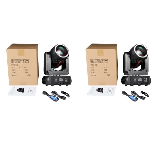 Scene Lygter, 180W LED Kilde, DMX Kontrol, Pan 540° Tilt 180°,2stk, EU stik