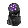 Miniatyrbillede 1 af 2: Bevægelseslys LED, 7x18W RGBWA+UV, DMX kontrolkanaler 10/15, mekanisk dæmper 0-100%,EU Stik, Bevægelses hoved RGBWA UV
