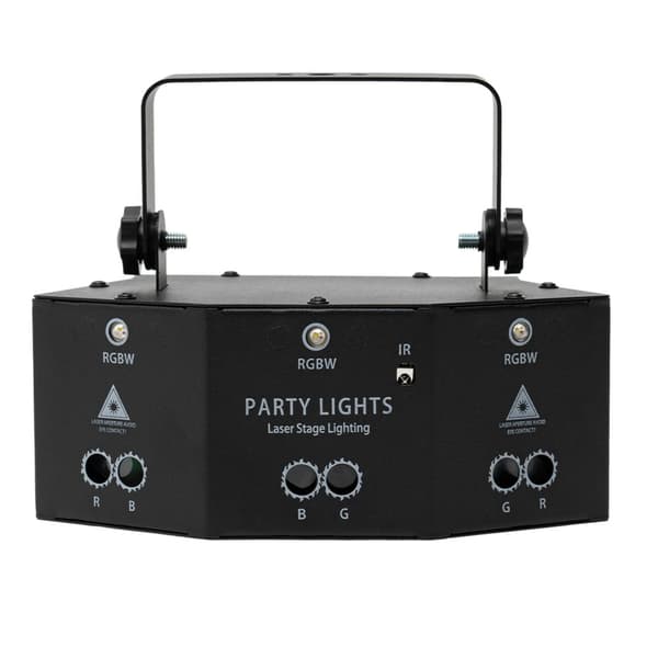 Bærbar LED Laser Scene Lys, 10W Effekt, Fjernbetjening, 12 Mønstre,sort, EU stik