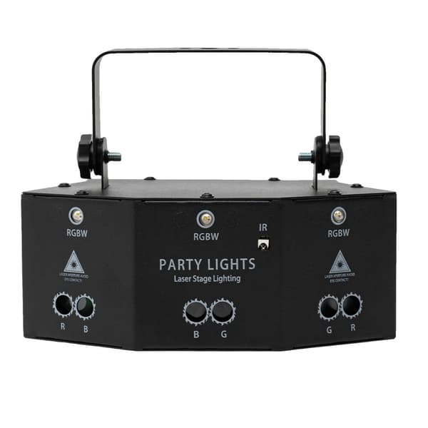 Bærbar LED Laser Scene Lys, 10W Effekt, Fjernbetjening, 12 Mønstre,sort, EU stik