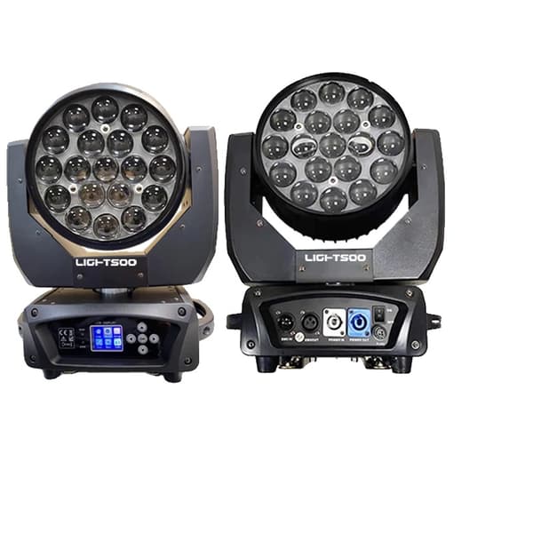 LED Moving Head Light, 19x15W RGBW, Zoom Strålevinkel 8-60 grader, 540 graders panorering,2 Lyskilder