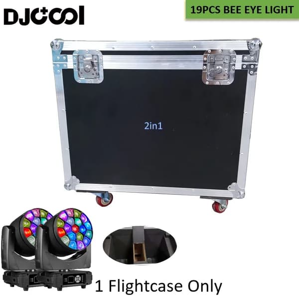 LED Moving Head Light, 19 stk. 40W høj lysstyrke, justerbar strålevinkel 4-60°, DMX512 kompatibilitet,19x40w, 1 Flycase