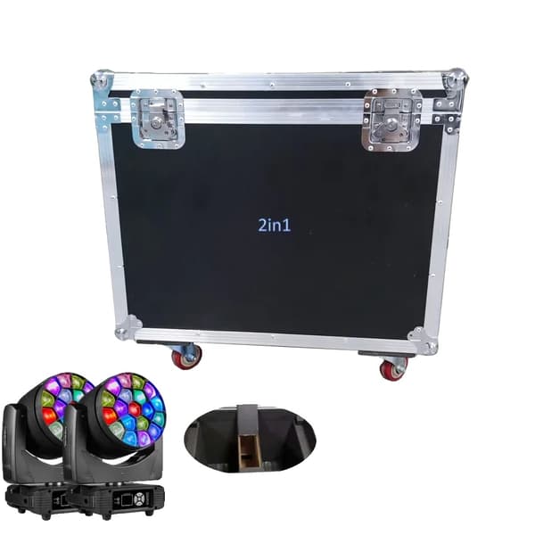 LED Moving Head Light, 19 stk. 40W høj lysstyrke, justerbar strålevinkel 4-60°, DMX512 kompatibilitet,19x40w, 1 Flycase