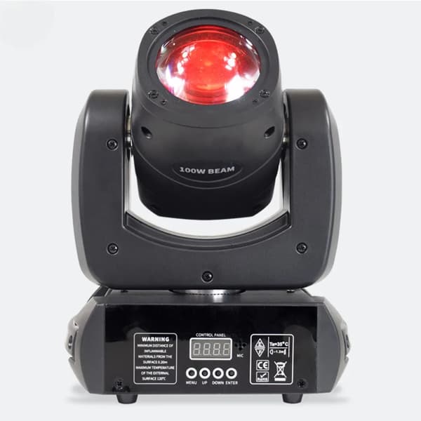 Professionel RGB LED Moving Head Lys, 8-Farvershjul, Pan/Tilt,Sort, EU-stik