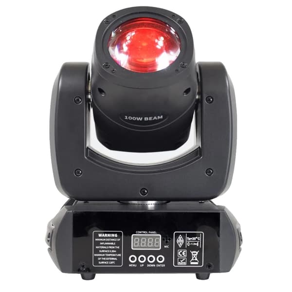 Professionel RGB LED Moving Head Lys, 8-Farvershjul, Pan/Tilt,Sort, EU-stik