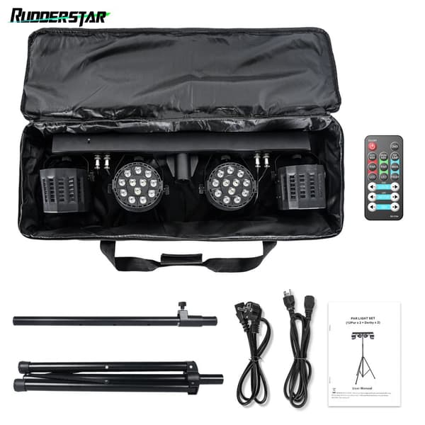 Scenebelysningseffekt, RGBW LED, DMX-kontrol, flere driftsformer,med taske