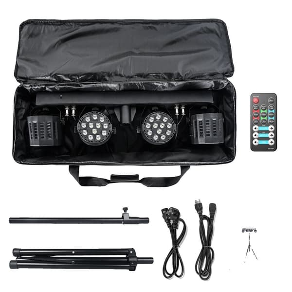 Scenebelysningseffekt, RGBW LED, DMX-kontrol, flere driftsformer,med taske