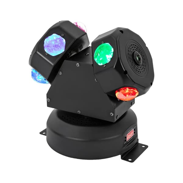 LED Scene Lys, Dobbelt Hoved, Stemmesstyret, DMX512 Kontrolleret,Sort, EU stik