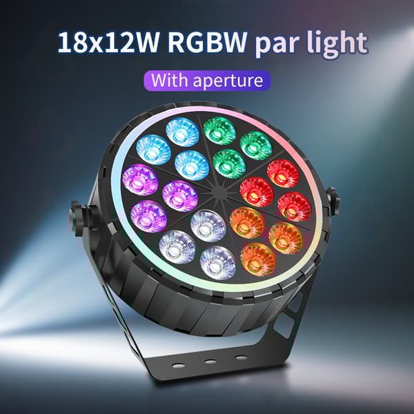 LED Par Lys, 18x12W RGBW, DMX512 Kontrol, Kompakt Design,EU stik