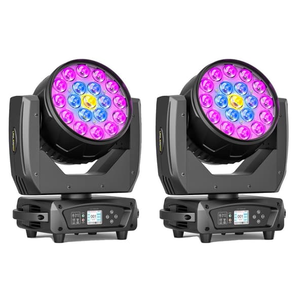 19x15W RGBW LED, DMX kontrol,EU-stik, sort