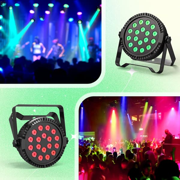 Scenparslampa, 18 LED RGB-dioder, APP-kontroll, mångsidig för evenemang,EU-plugg