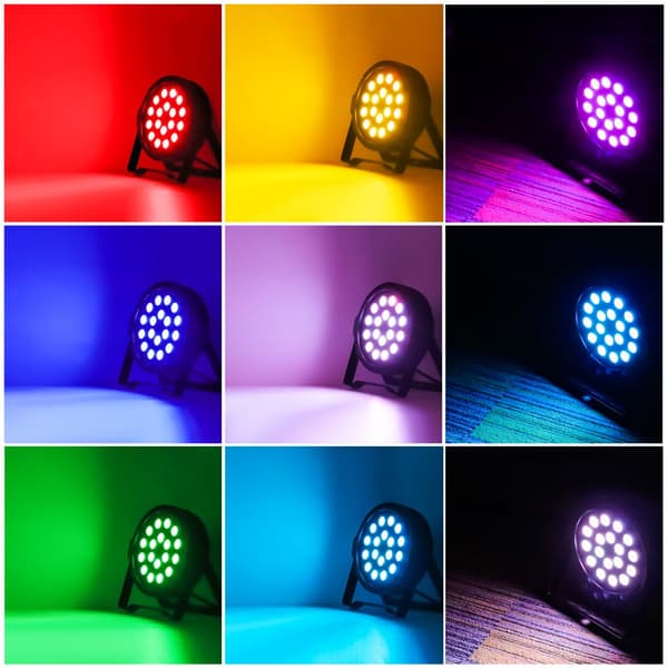 Scenparslampa, 18 LED RGB-dioder, APP-kontroll, mångsidig för evenemang,EU-plugg
