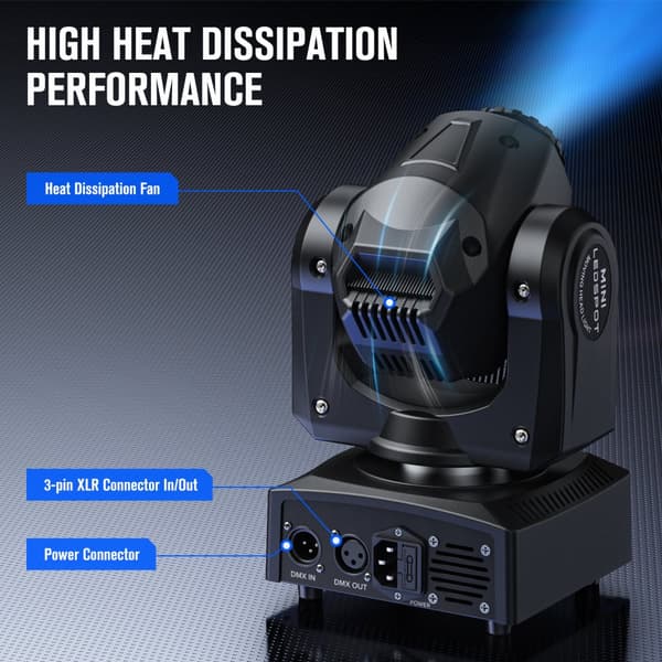Scene Effekt Belysning, 30W LED, DMX Kontrol, Stemmesensoreret,EU-stik
