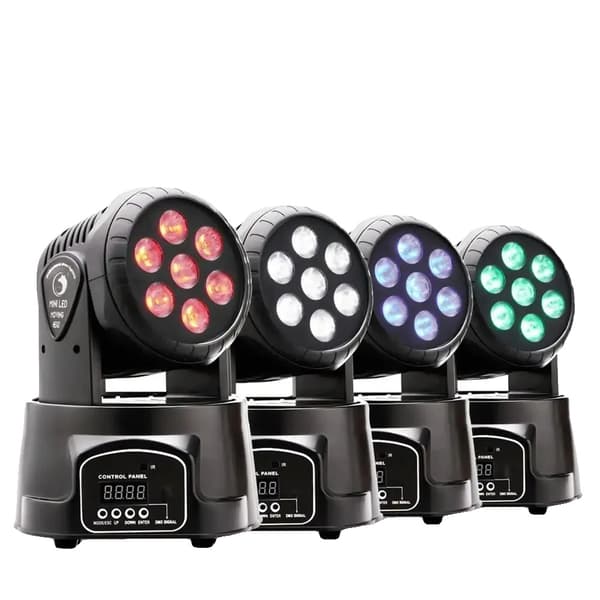 DJ Festbelysning, RGBW 4-i-1 Belysning, 360° Rystehoved, Flere Kontrolmuligheder,4 PC, EU stik