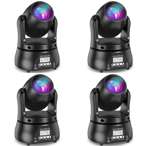 Mini Beam Moving Head Light, 40W, DMX-kompatibel, farveblanding,EU stik, ZQ02319-4Pcs