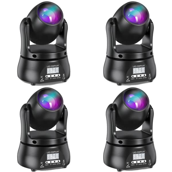 Mini Beam Moving Head Light, 40W, DMX-kompatibel, farveblanding,EU stik, ZQ02319-4Pcs