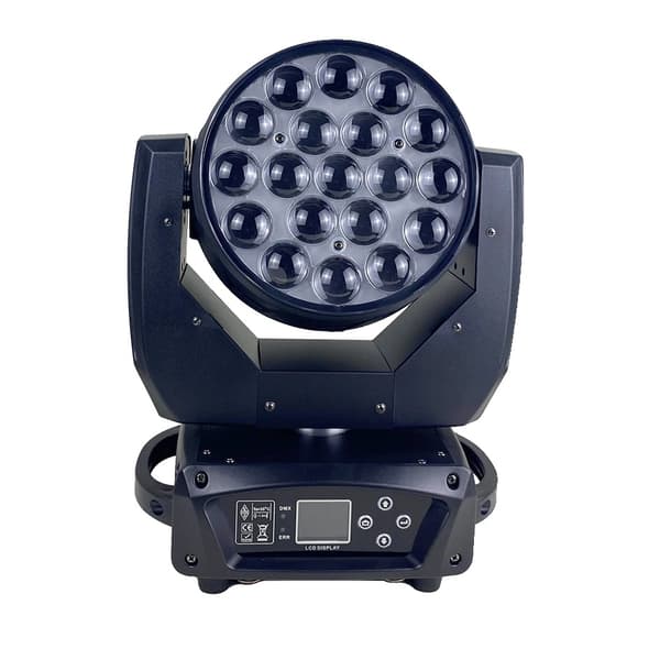 LED Beam Wash Moving Head Light, 19x15W RGBW, Selvstændig Installation, Nøglemodel Betjening,EU stik, 1 stk lys