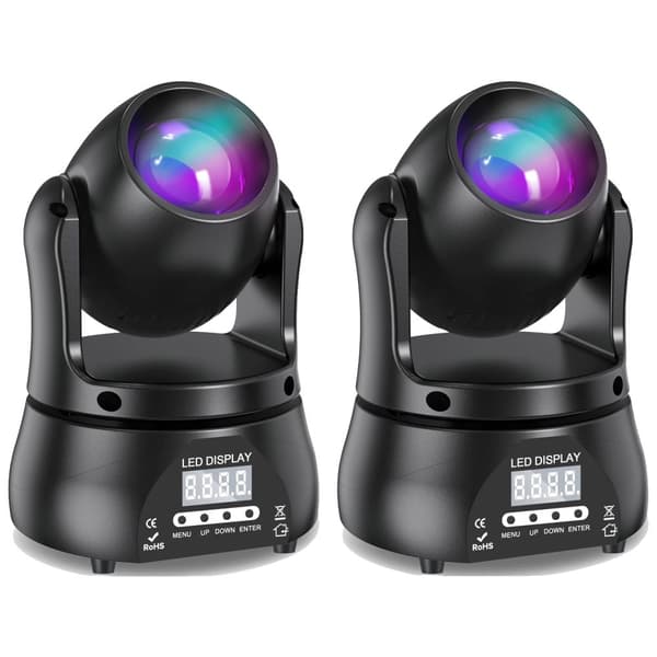 Mini Beam Moving Head Light, 40W, RGBW Farvemuligheder, 13CH Kontrol,ZQ02319-2Pcs, EU stik