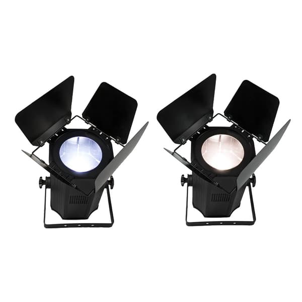 LED Scene Belysning, 200W COB, Justerbar Fokus, Dynamiske Strobe Effekter,2PCS, EU stik