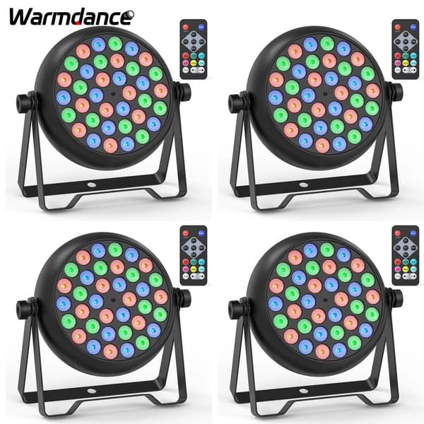 Scene Belysning, 36 LED'er, DMX Kontrol, Flere Farveeffekter,4PCS, EU stik