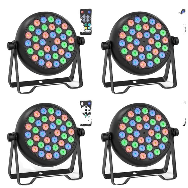Scene Belysning, 36 LED'er, DMX Kontrol, Flere Farveeffekter,4PCS, EU stik