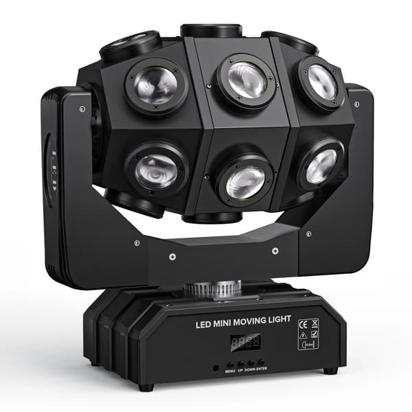 Bevægelseshoved Beam Strobe Lys, RGBW 4-i-1 LED'er, 200W Effekt, Flere Kontroltilstande,EU stik, ZQ02097