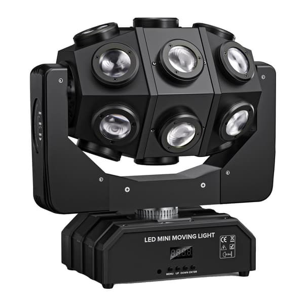 Bevægelseshoved Beam Strobe Lys, RGBW 4-i-1 LED'er, 200W Effekt, Flere Kontroltilstande,EU stik, ZQ02097