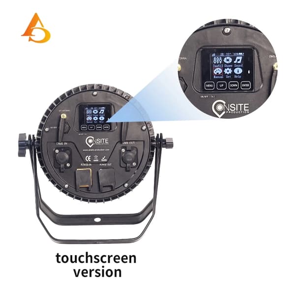 Scene Lys, 12x18W RGBWAUV 6i1 LED, Monokrom Touch Skærm, Genopladeligt Batteri,EU stik, 6in1 Touch Model