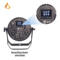 Miniatyrbillede 2 af 2: Scene Lys, 12x18W RGBWAUV 6i1 LED, Monokrom Touch Skærm, Genopladeligt Batteri,EU stik, 6in1 Touch Model