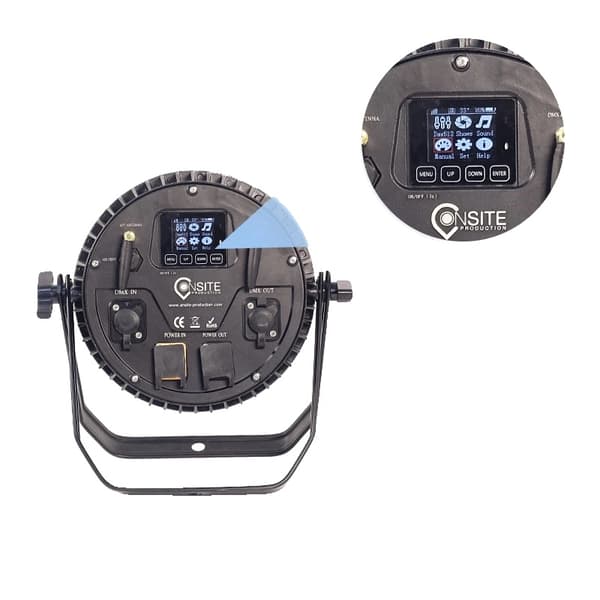 Scene Lys, 12x18W RGBWAUV 6i1 LED, Monokrom Touch Skærm, Genopladeligt Batteri,EU stik, 6in1 Touch Model