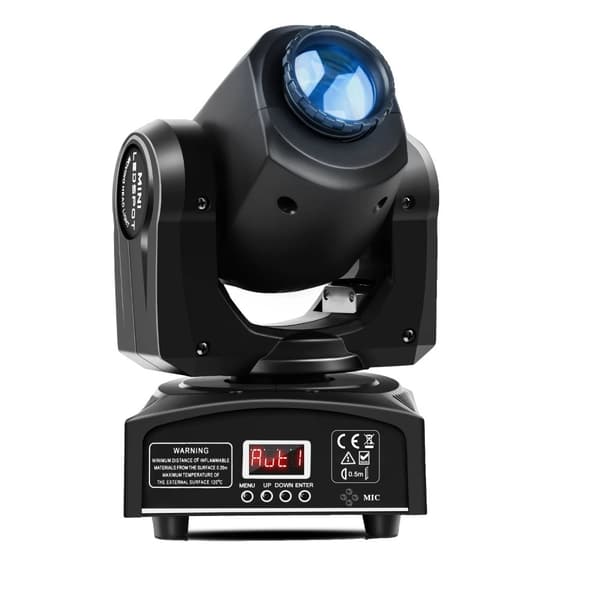 Bevægelseslys, 10W LED, DMX-kontrol, stemmeaktivering,EU-stik, sort