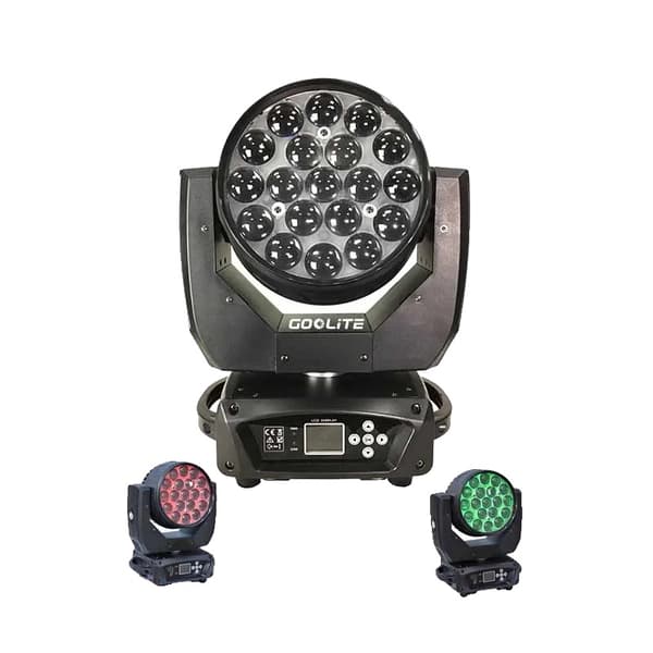 Bevægelseslys, 400W effekt, DMX kontrol, RGBW farveblanding,2 Stk