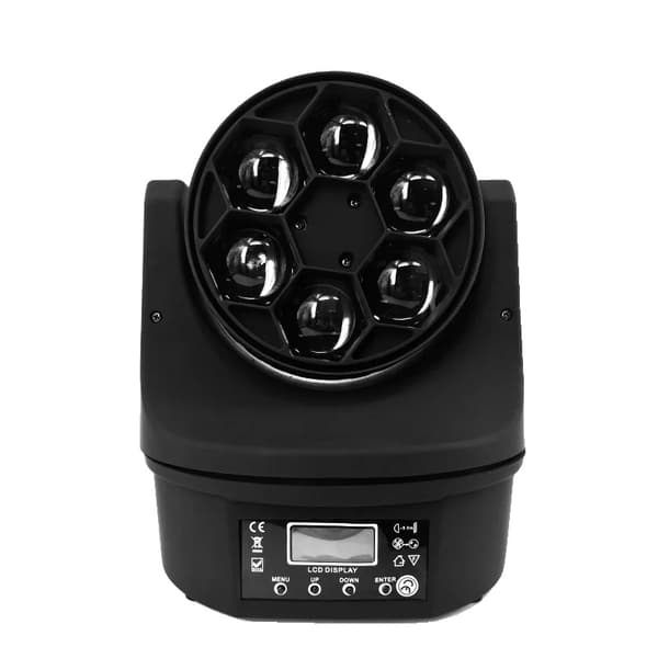 Scene Lys, 6x15W RGBW, DMX Kontrol, 90W Strømforsyning,EU stik, LED 6x15W RGBW