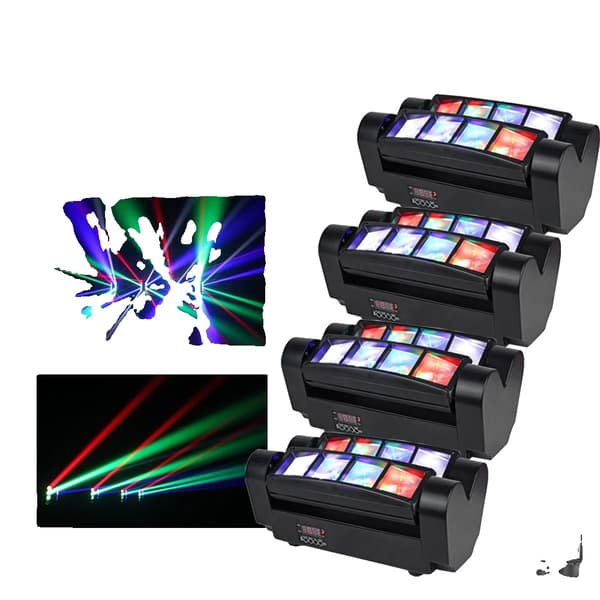 Scenebelysningseffekt, RGBW LED-kilde, DMX-kontrolstil, 40W effekt,4PCS, EU stik