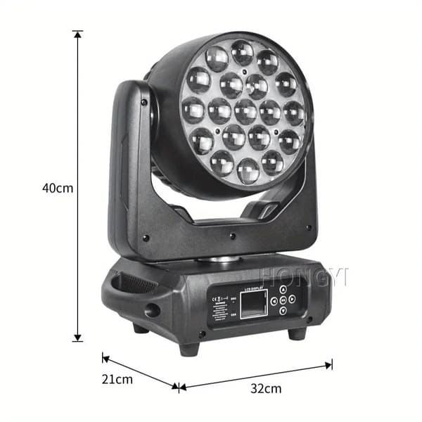 Scene Lys, 19X15W RGBW 4i1 LED, 540° Pan, 180° Tilt,Sort, EU stik