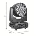 Miniatyrbillede 2 af 2: Scene Lys, 19X15W RGBW 4i1 LED, 540° Pan, 180° Tilt,Sort, EU stik