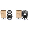 Miniatyrbillede 2 af 2: Bevægelseslys, 19x15W RGBW, DMX-kontrol, lydaktiveret,2PCS Lys, Eu stik